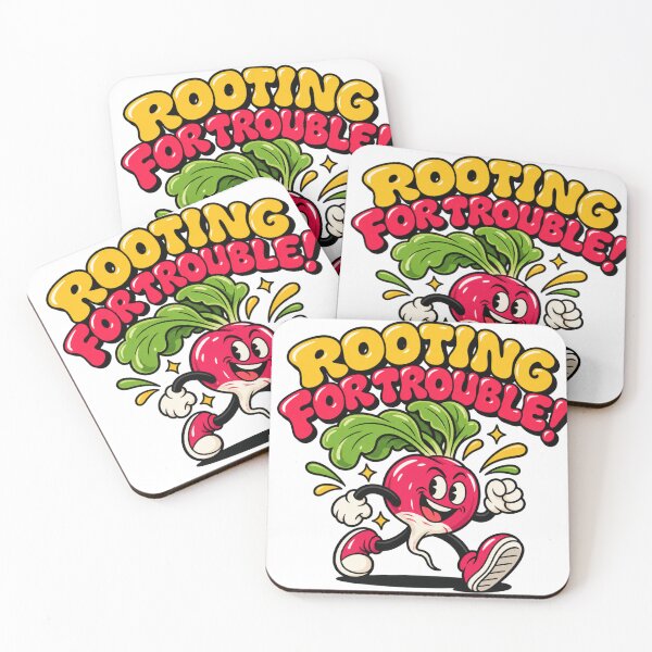 Item preview, Rooting for Trouble – Mischievous Radish Retro Cartoon designed and sold by Mdozet.