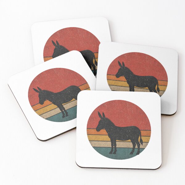 Item preview, Retro Donkey Silhouette Vintage Sunset Stripes Distressed Design designed and sold by Designshopx.