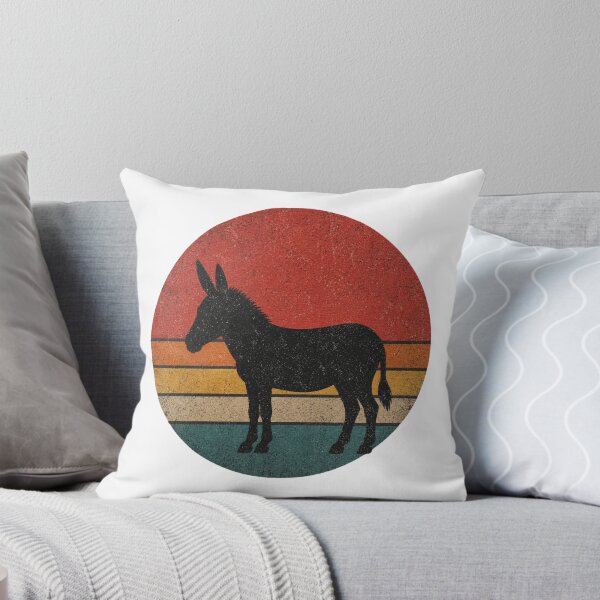 Item preview, Retro Donkey Silhouette Vintage Sunset Stripes Distressed Design designed and sold by Designshopx.