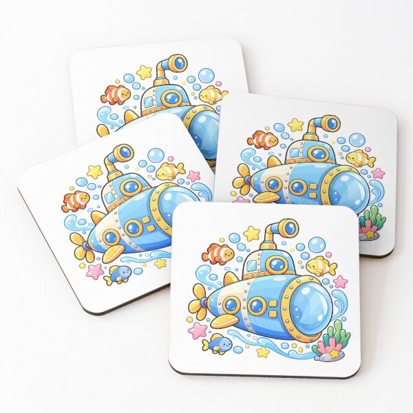 Item preview, Cute Kawaii Submarine Cartoon | Underwater Ocean Adventure designed and sold by mumeaw.