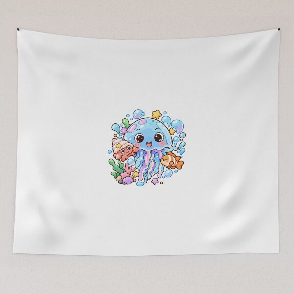 Item preview, Cute Kawaii Jellyfish Cartoon | Pastel Underwater Ocean Friends designed and sold by mumeaw.