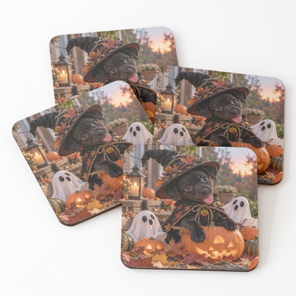 Item preview, Cute Black Puppy Witch on a Pumpkin – Halloween Fantasy designed and sold by Luka’s Little World.