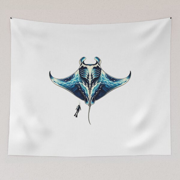 Item preview, Manta Ray Divers Ocean Emblem designed and sold by TeNovaStudio.