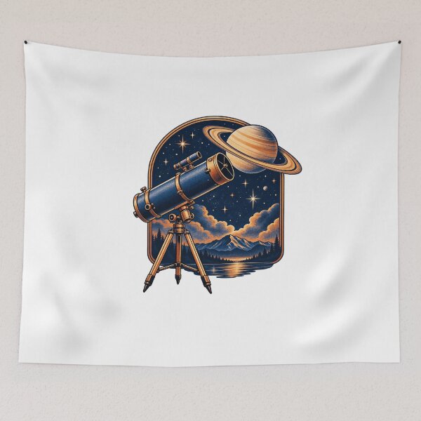 Item preview, Stargazing Telescope Saturn Night designed and sold by TeNovaStudio.
