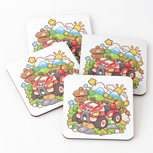 Item preview, Cute Kawaii Red ATV Adventure | Cartoon Quad Bike Off Road designed and sold by mumeaw.