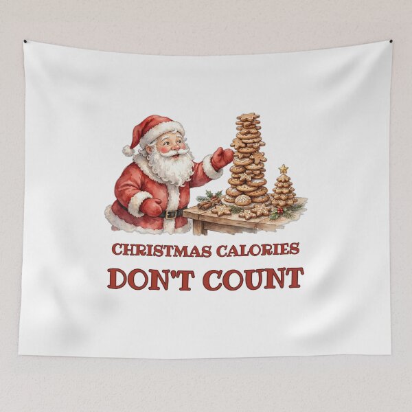 Item preview, Christmas Calories Don't Count - Santa with Cookie Tower for Christmas - Funny Foodie Holiday Christmas Baking Lover  designed and sold by Foriart.