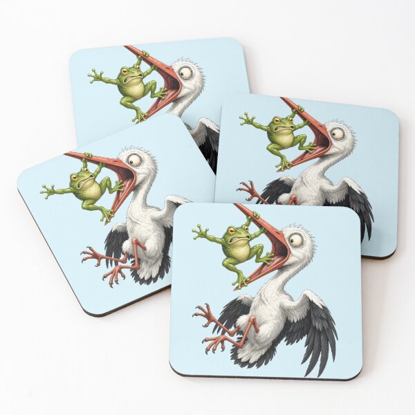 Item preview, Funny fight between stork and frog designed and sold by design-rebell.