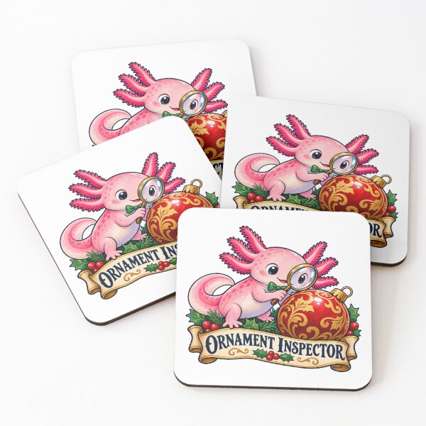 Item preview, Christmas Axolotl Ornament Inspector designed and sold by TeNovaStudio.