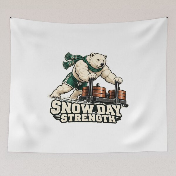 Item preview, Polar Bear Sled Push Snow Day Strength designed and sold by TeNovaStudio.