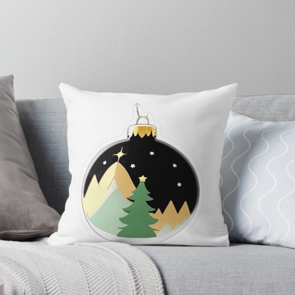 Item preview, Glossy Black Christmas Ornament Winter Landscape designed and sold by For-Cat Studio.