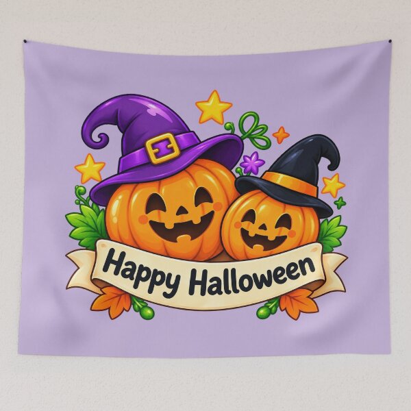 Item preview, Cute Halloween Pumpkins with Witch Hats – Kawaii Jack O Lantern Happy Halloween Design designed and sold by Windy-market.