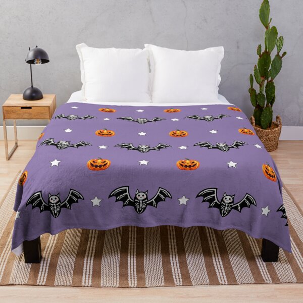 Item preview, Skeleton Bat and Pumpkin Halloween Pattern designed and sold by Dino-Lune.
