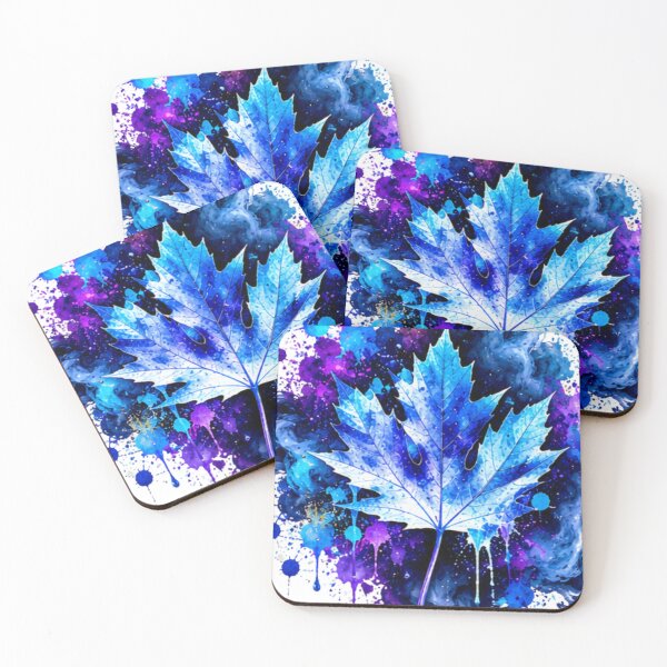 Item preview, Blue Watercolor Maple Leaf – Abstract Botanical Nature Art designed and sold by www.konst.se/rg.