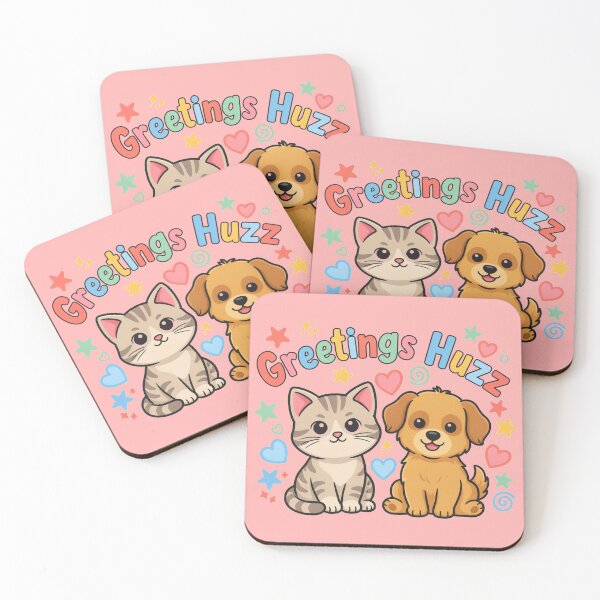 Item preview, Huzz Greetings – Gen Z Viral Meme Cat and Dog Alpha Slang designed and sold by JaroCreates.