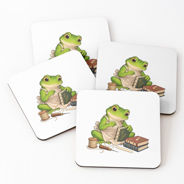 Item preview, Frog Bookbinder with Books designed and sold by JS Creative Studio.