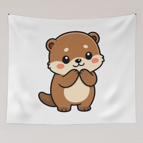 Item preview, The cute little otter stood shyly. designed and sold by THITIMON2527.