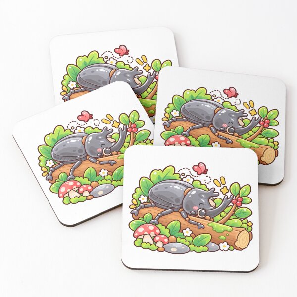 Item preview, Cute Kawaii Rhinoceros Beetle | Woodland Bug Cartoon designed and sold by mumeaw.