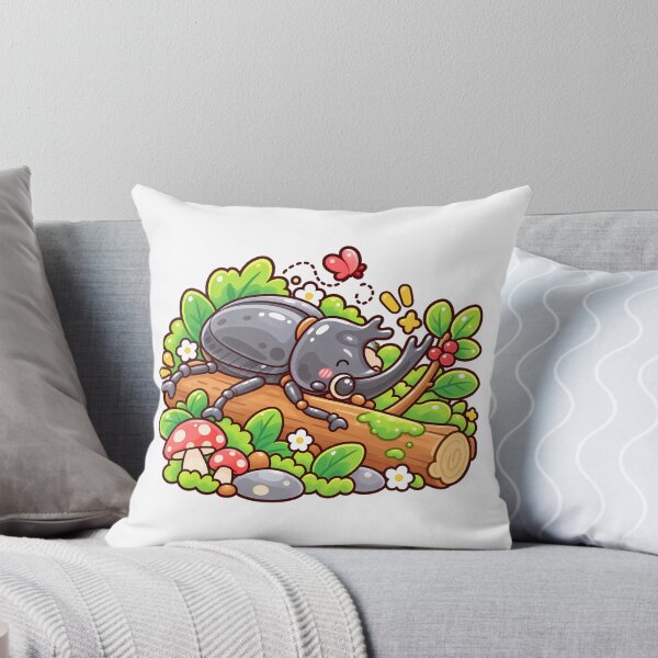Item preview, Cute Kawaii Rhinoceros Beetle | Woodland Bug Cartoon designed and sold by mumeaw.
