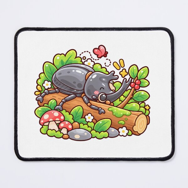 Item preview, Cute Kawaii Rhinoceros Beetle | Woodland Bug Cartoon designed and sold by mumeaw.