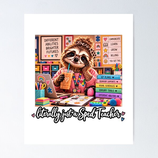 Item preview, Literally Just a Sped Teacher Funny Raccoon Special Education  designed and sold by WeirdlyMild.