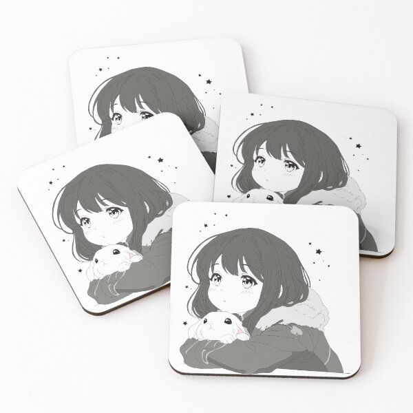 Item preview, Cozy Anime Girl with Bunny Manga Art designed and sold by VNK.