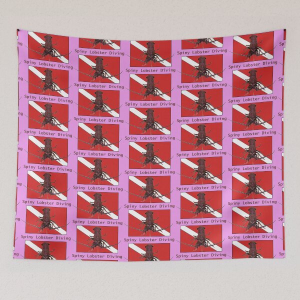 Item preview, Spiny Lobster Deep Sea Diving with Diver Down Flag URM designed and sold by urmaddad.