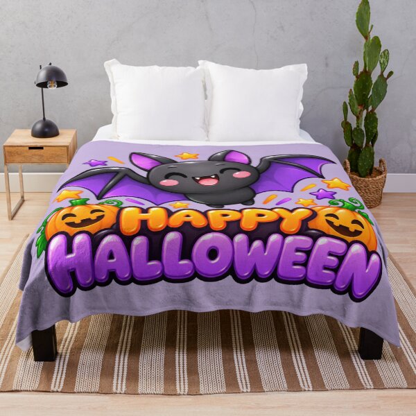 Item preview, Cute Halloween Bat with Pumpkins – Kawaii Happy Halloween Spooky Season Design designed and sold by Windy-market.