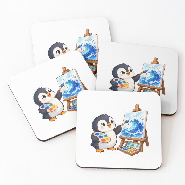Item preview, Penguin Painting Watercolors designed and sold by JS Creative Studio.