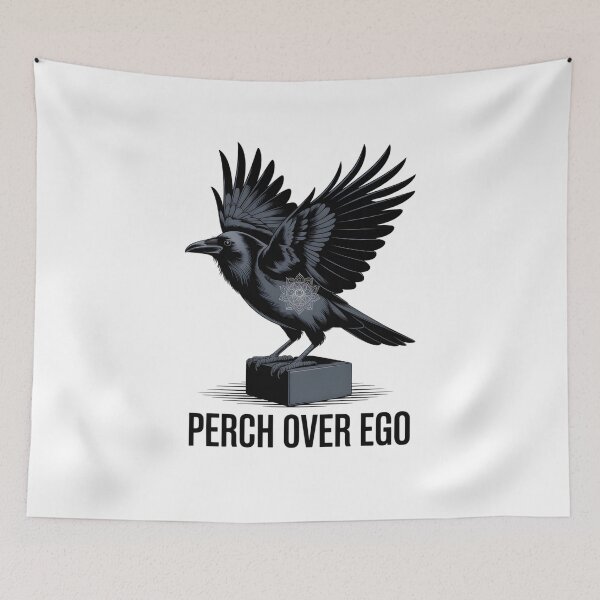 Item preview, Perch Over Ego Raven Mandala Wings Raised Art designed and sold by 108stillness.