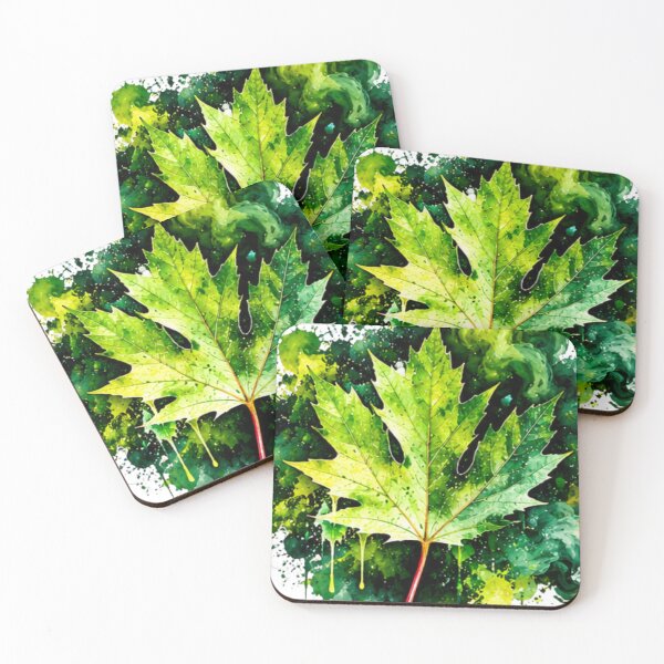 Item preview, Green Watercolor Maple Leaf – Botanical Nature Art designed and sold by www.konst.se/rg.