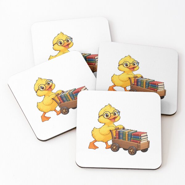 Item preview, Duck Librarian with Book Cart designed and sold by JS Creative Studio.