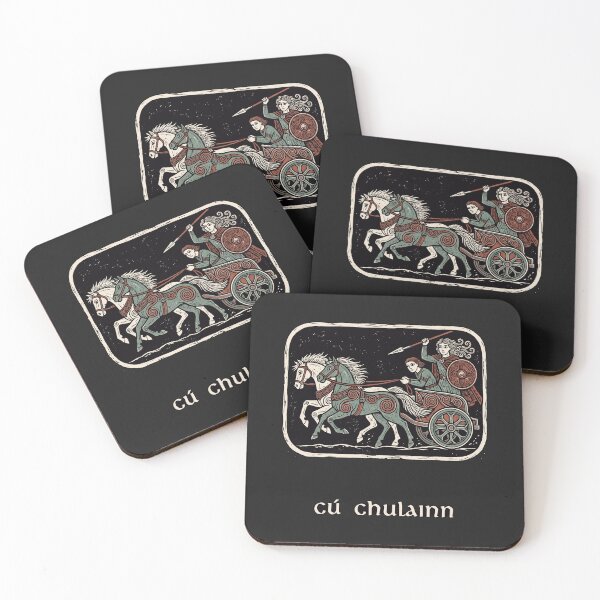 Item preview, Cú Chulainn War Chariot – Ulster Cycle Linocut designed and sold by Odd World.