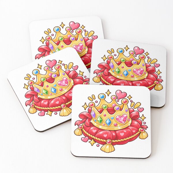 Item preview, Kawaii Golden Princess Crown with Colorful Gems and Pink Hearts designed and sold by mumeaw.