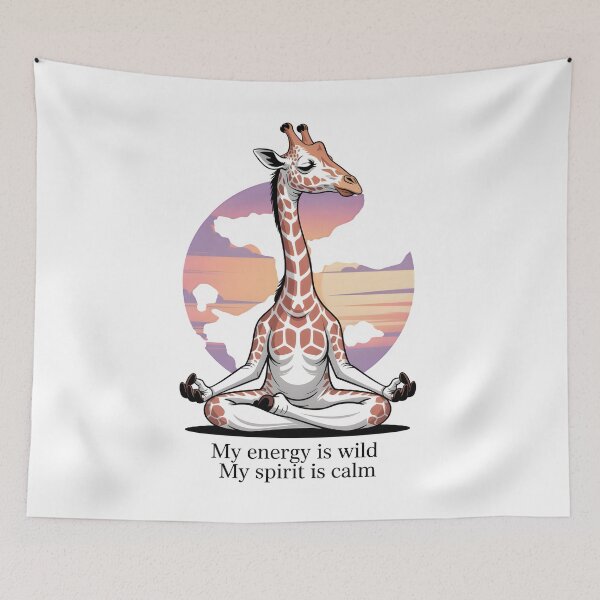 Item preview, Wild Energy Calm Spirit Giraffe Lotus Pose Sunset designed and sold by 108stillness.