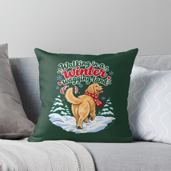 Item preview, Walking in a Winter Wagging Land – Golden Retriever Christmas designed and sold by Nina Viva.