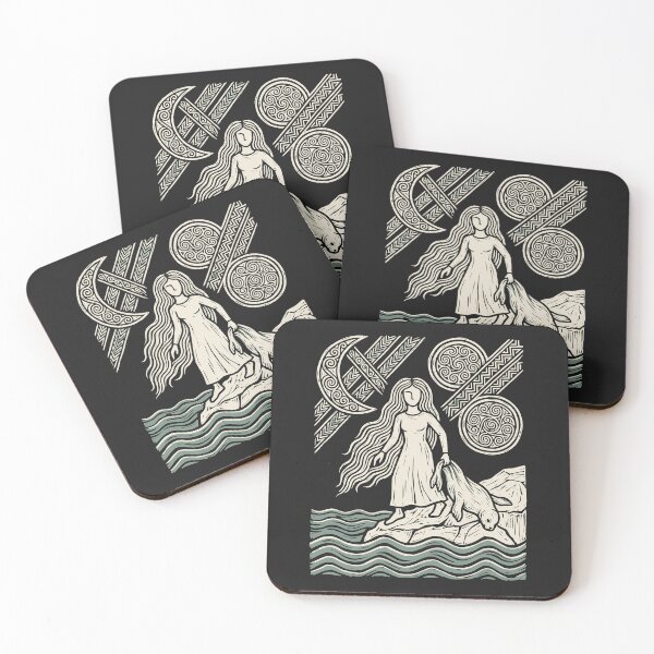 Item preview, Selkie – Pictish Stone Seal Woman Folklore Linocut designed and sold by Odd World.