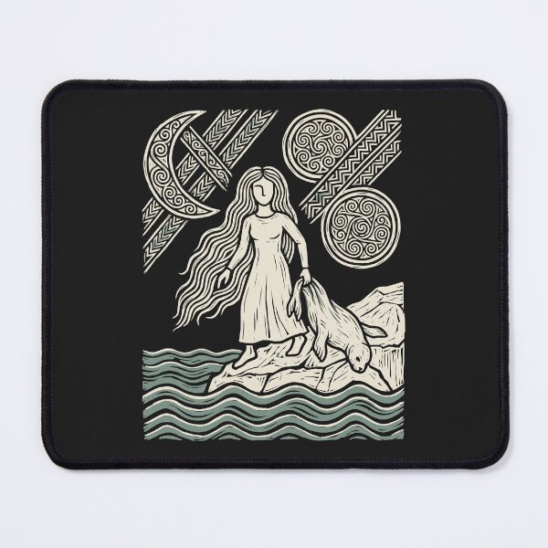 Item preview, Selkie – Pictish Stone Seal Woman Folklore Linocut designed and sold by Odd World.