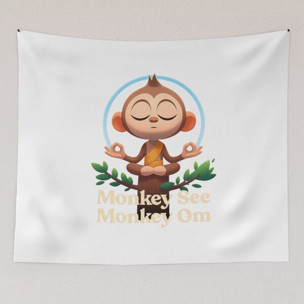 Item preview, Funny 3D Monk Monkey Yoga Quote Illustration designed and sold by 108stillness.
