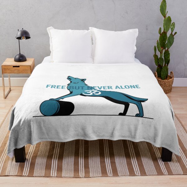 Item preview, Howling Wolf Stretch Yoga Blue Cartoon Design designed and sold by 108stillness.