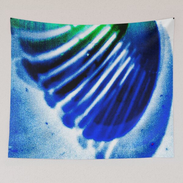 Item preview, Electric Blue Waves – Cobalt Blue and Neon Green Geometric Abstract Art designed and sold by Visual Arts Dominika Cybuch.