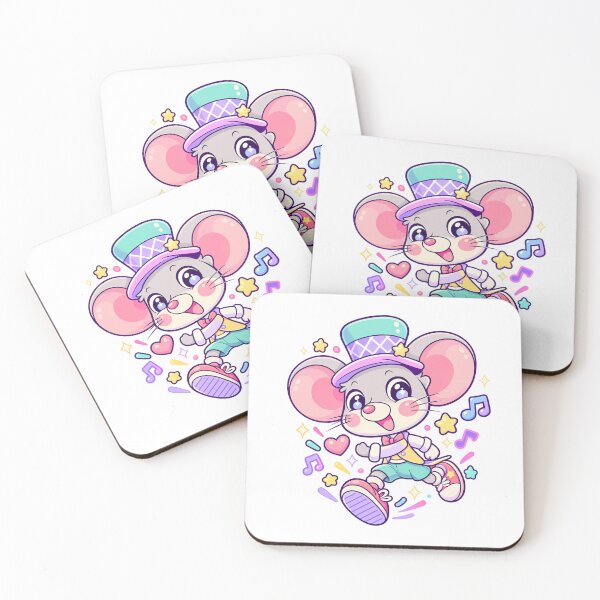 Item preview, Cute Running Mouse Cartoon with Pastel Hat and Musical Notes designed and sold by mumeaw.