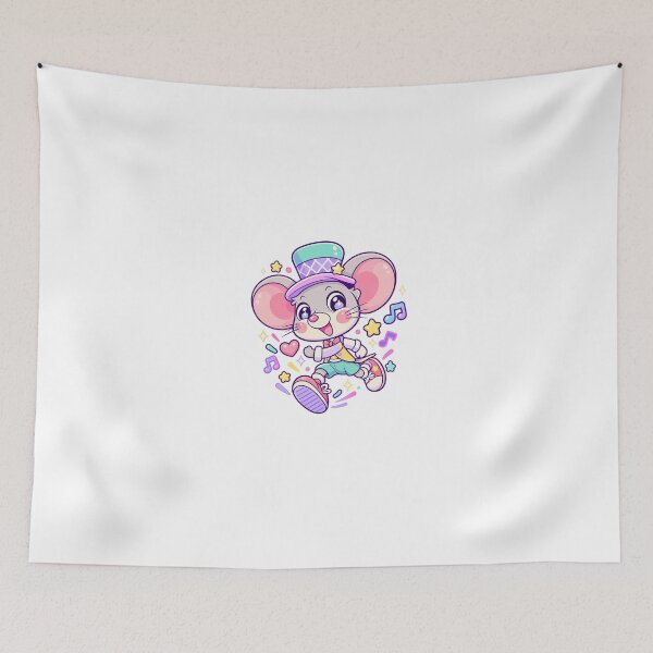 Item preview, Cute Running Mouse Cartoon with Pastel Hat and Musical Notes designed and sold by mumeaw.