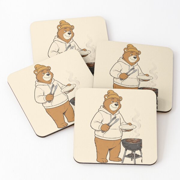 Item preview, Bear With Me I'm Here For The BBQ Funny BBQ Bear T-Shirt designed and sold by EverydayBadge.