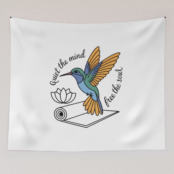 Item preview, Hummingbird Yoga Flying Bird Wellness Artwork designed and sold by 108stillness.
