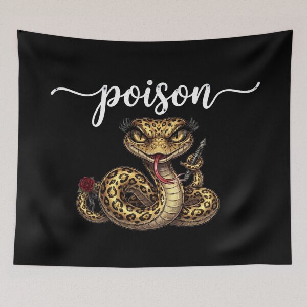 Item preview, Poison Glamorous Leopard Snake With Rose And Pen Art designed and sold by MaRCAStro.