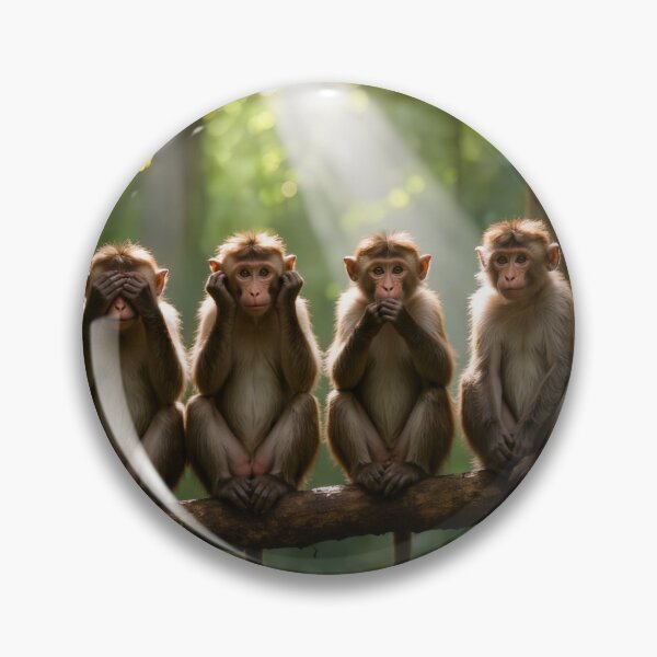 Item preview, Four Wise Monkeys Print designed and sold by Lichentroupe63.