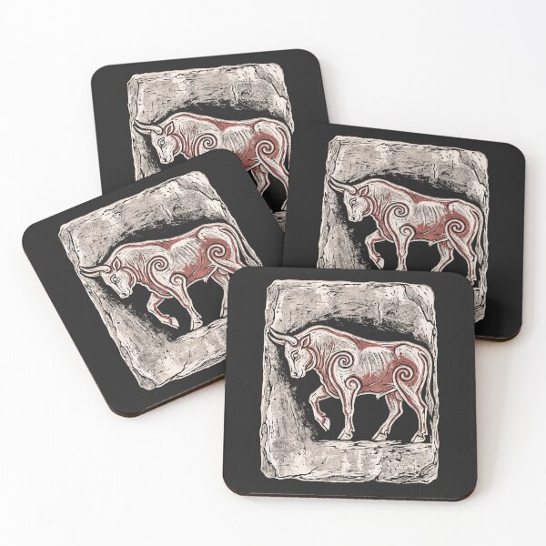 Item preview, Burghead Bull – Pictish Stone Carving Linocut designed and sold by Odd World.