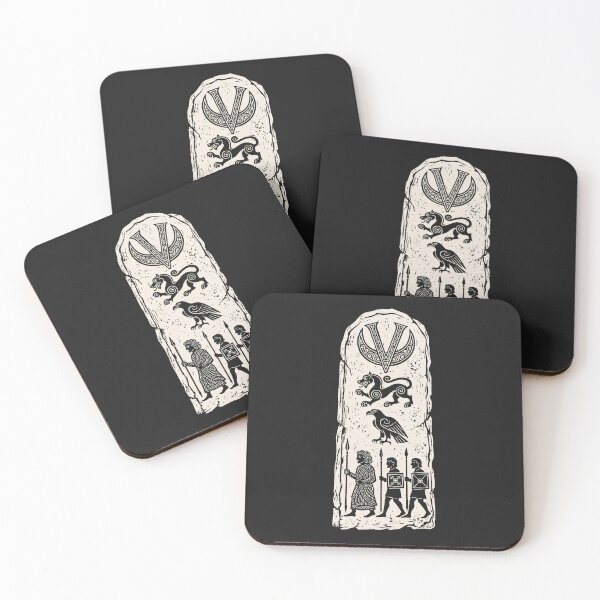 Item preview, Brough of Birsay Stone – Pictish Warriors Orkney Linocut designed and sold by Odd World.