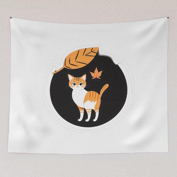 Item preview, Grateful Tabby Cat with Maple Leaves designed and sold by For-Cat Studio.