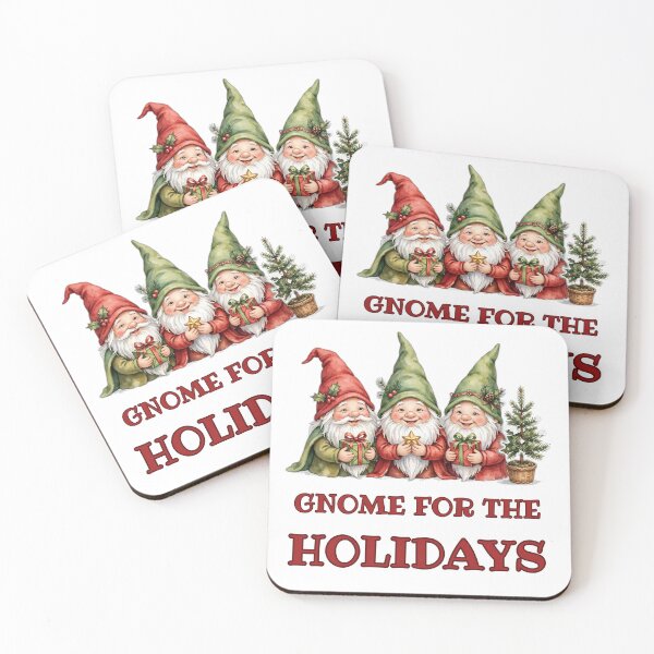 Item preview, Gnome for the Holidays - Three Christmas Gnomes with Gifts - Watercolor Funny Gnome Holiday designed and sold by Foriart.